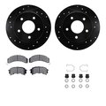 Dynamic Friction Co 8512-52040, Rotors-Drilled and Slotted-Black w/ 5000 Advanced Brake Pads incl. Hardware, Zinc Coated 8512-52040